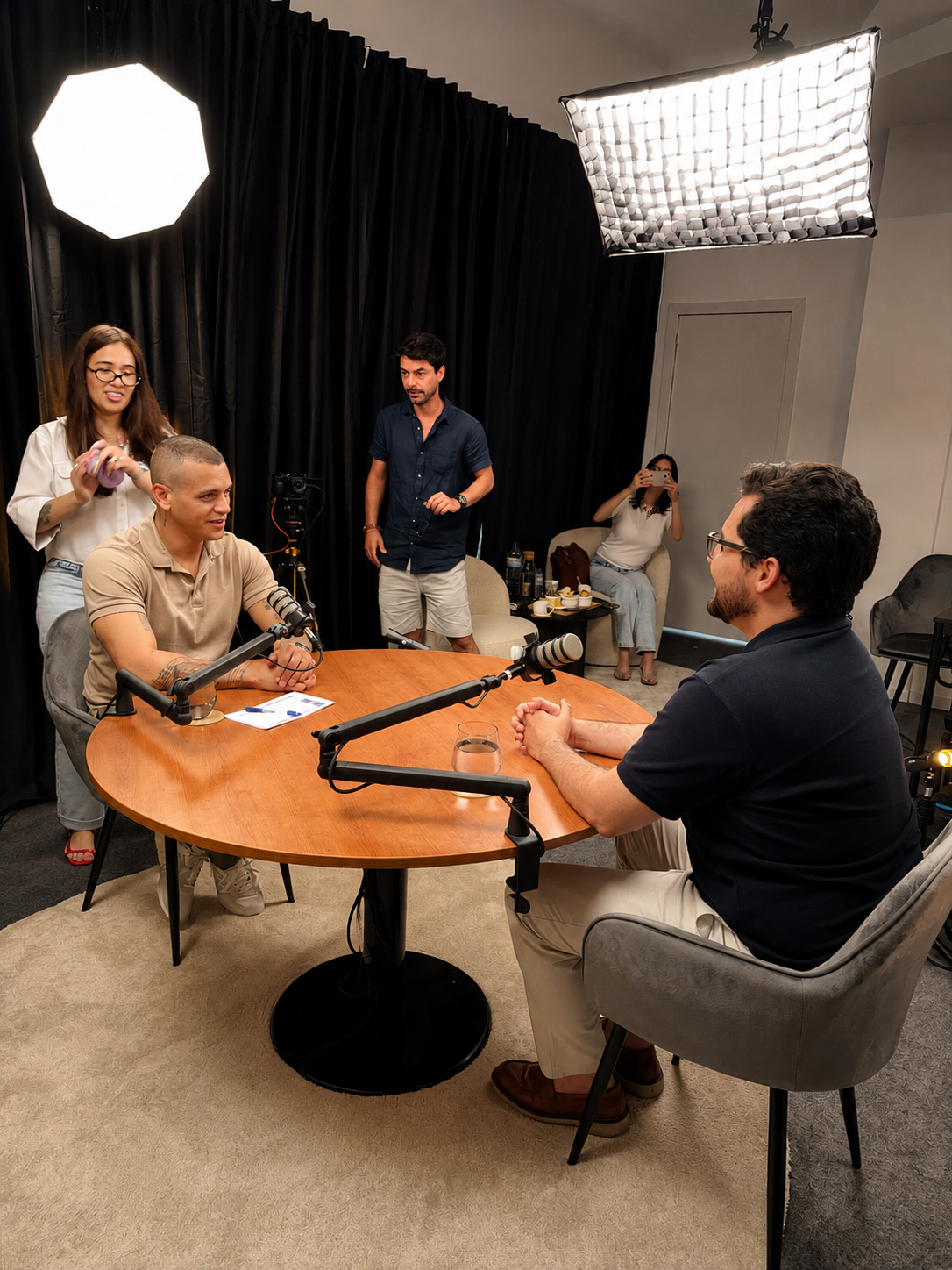 Preparação do set de gravação